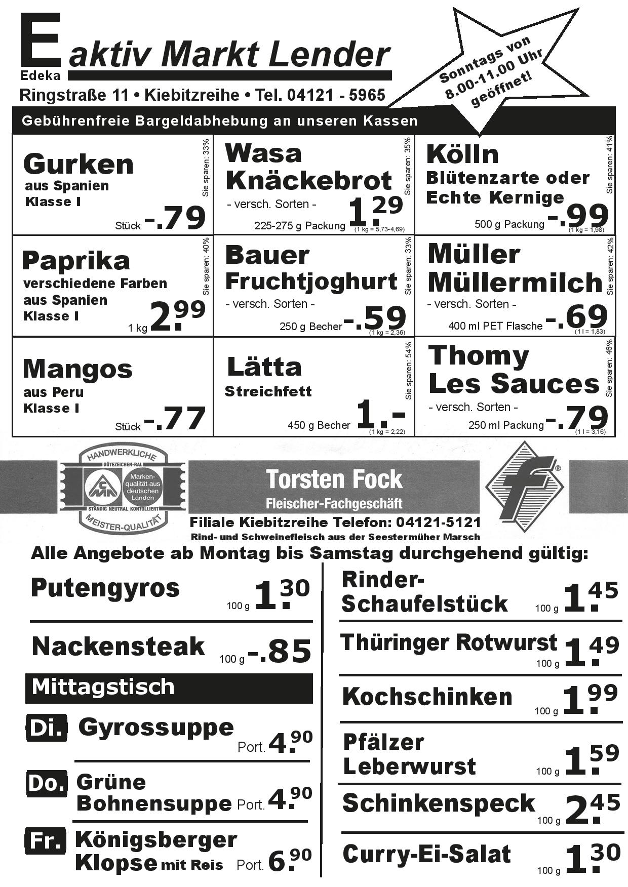 Angebote Rückseite Angebote Rückseite
