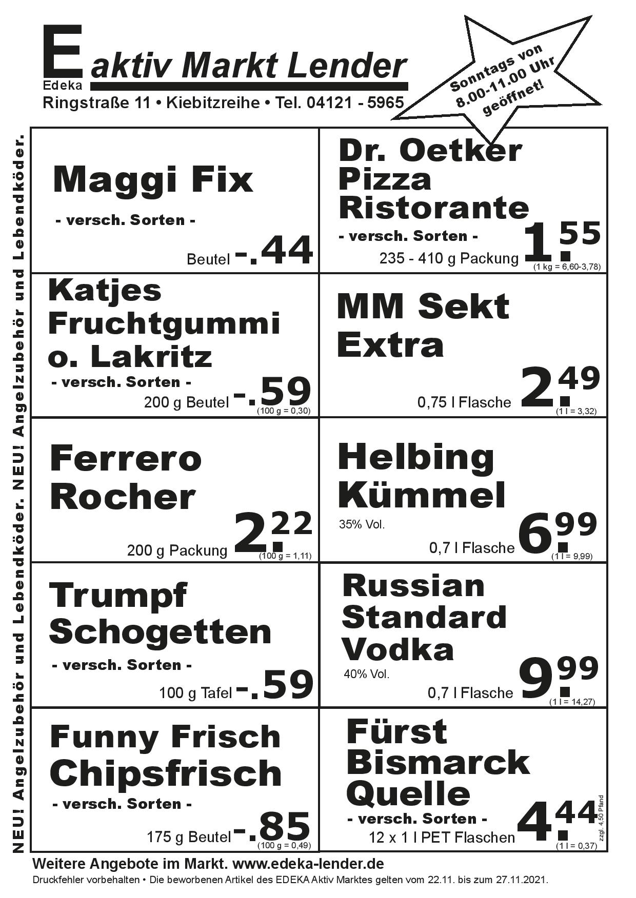 Angebote Rückseite Angebote Rückseite