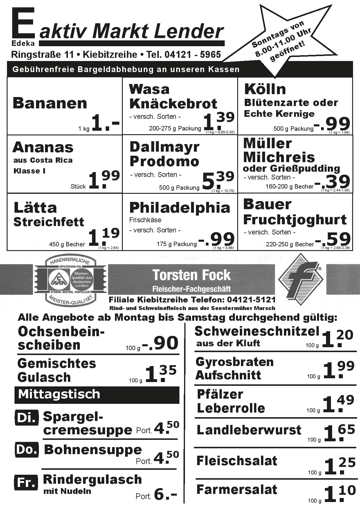 Angebote Rückseite Angebote Rückseite